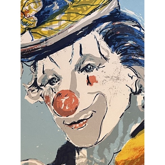 Large Clown Painting Original Len Garon AP Signed "3 Clowns" Artist Proof - Picture 13 of 15